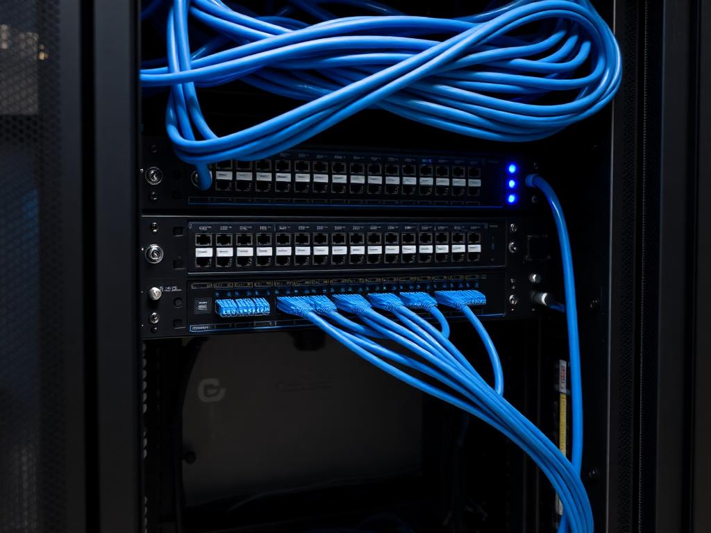 Structured network rack cabling installed by GR9 Solutions